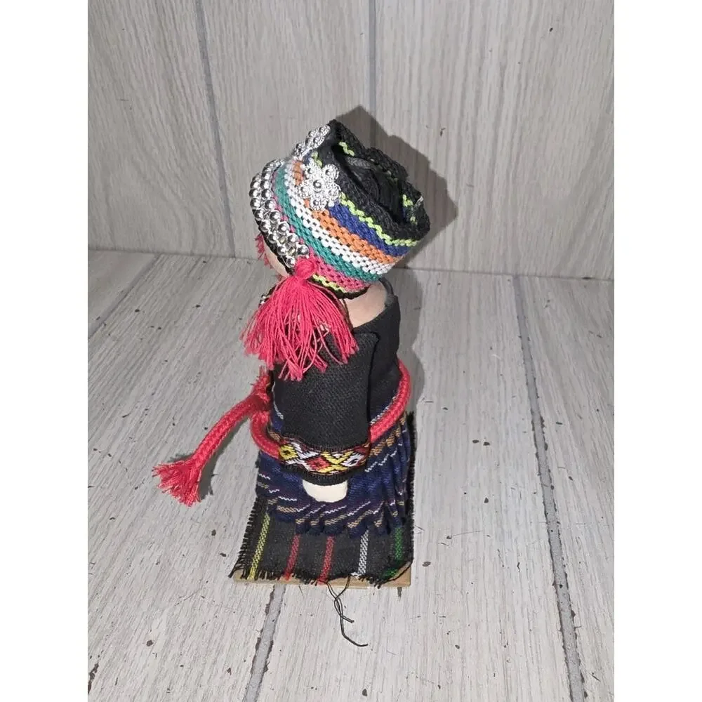 Vintage National Minority Of China Doll Bamboo And Wood China Provinces
